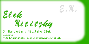 elek mititzky business card